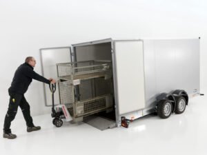 Vezeko Koffer-Absenkanhänger 177x395cm Höhe:190cm 3,5t|silber