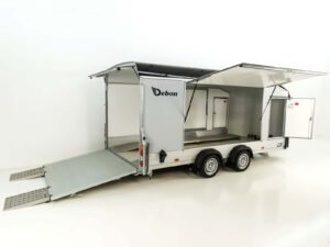 Debon Kofferanhänger Roadster C1000 200x500x200cm 3,5t schwarz | E-Winde |Erhöhungsrampen