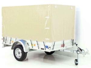 Koch Anhänger mit Plane 125x250cm 750kg|Typ U4|Hochplane 140 cm Profi| Elfenbein Beige